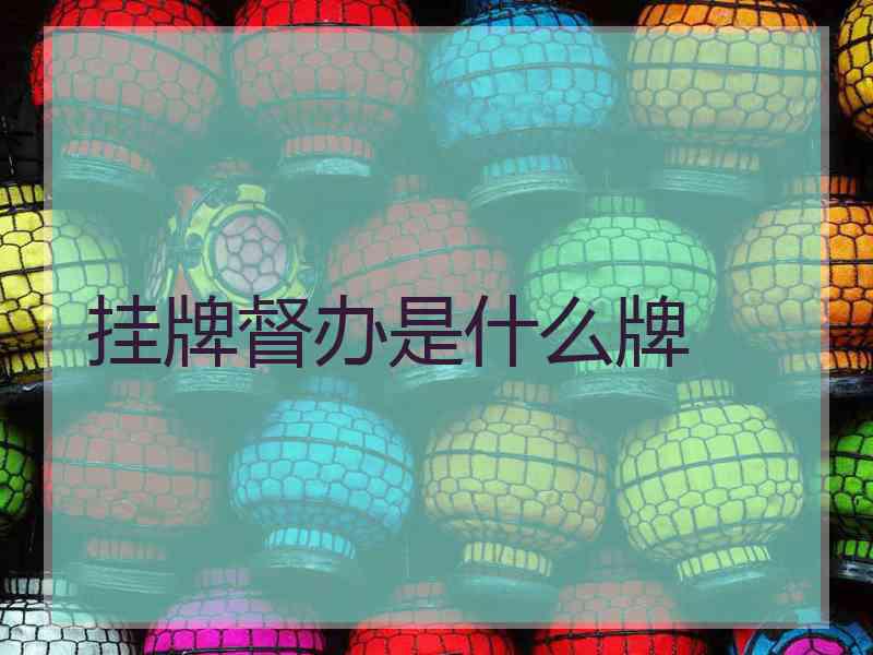 挂牌督办是什么牌