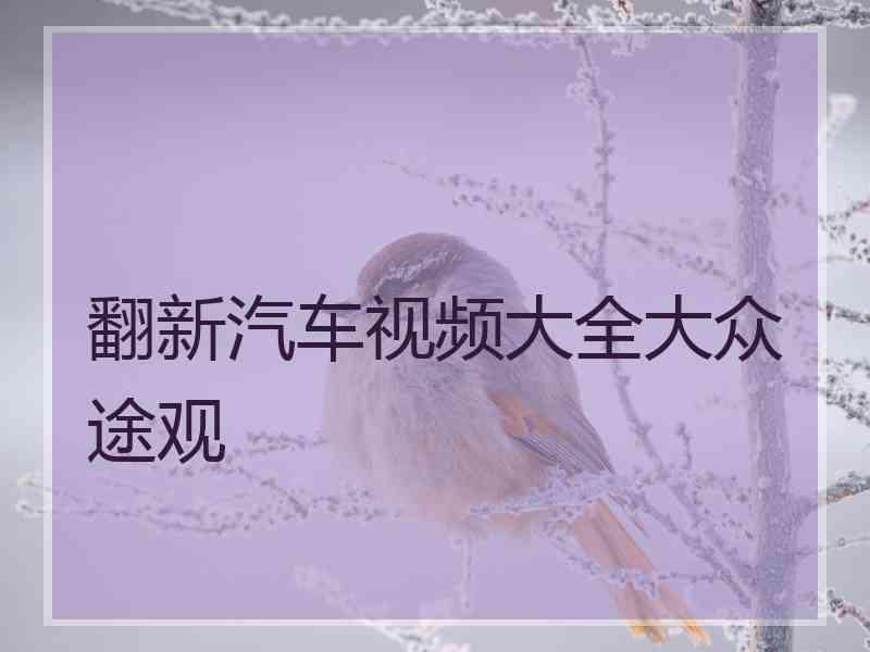 翻新汽车视频大全大众途观