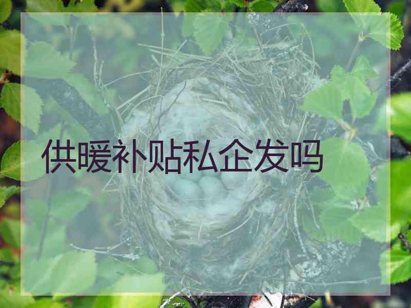供暖补贴私企发吗