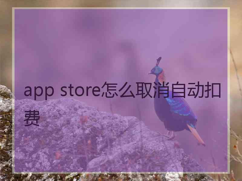 app store怎么取消自动扣费