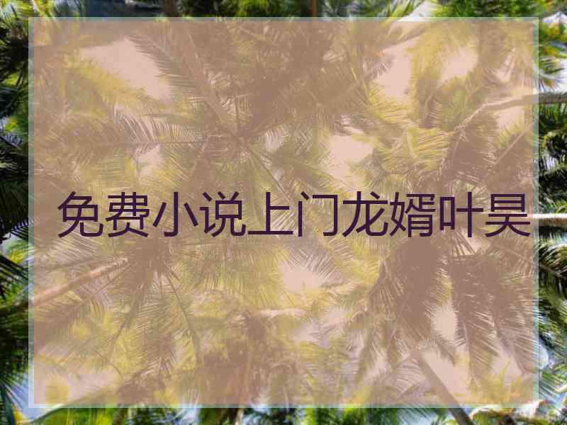 免费小说上门龙婿叶昊