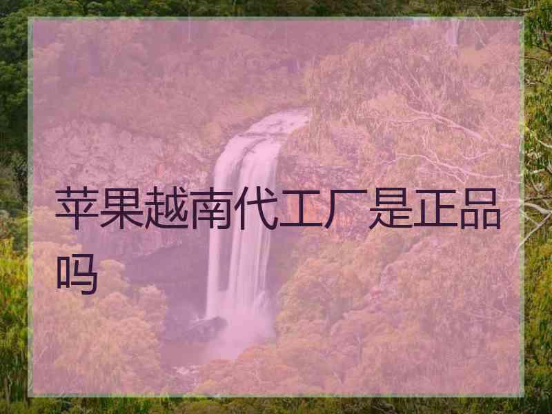 苹果越南代工厂是正品吗