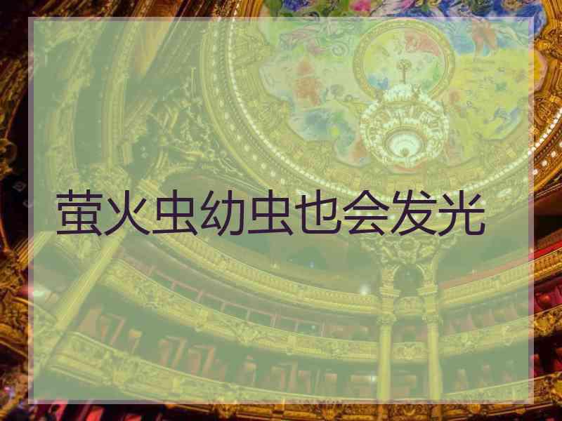 萤火虫幼虫也会发光