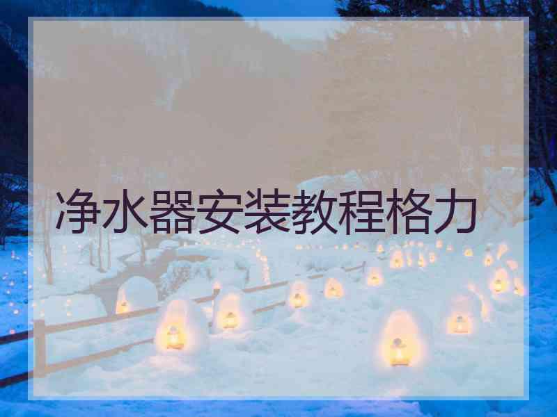 净水器安装教程格力