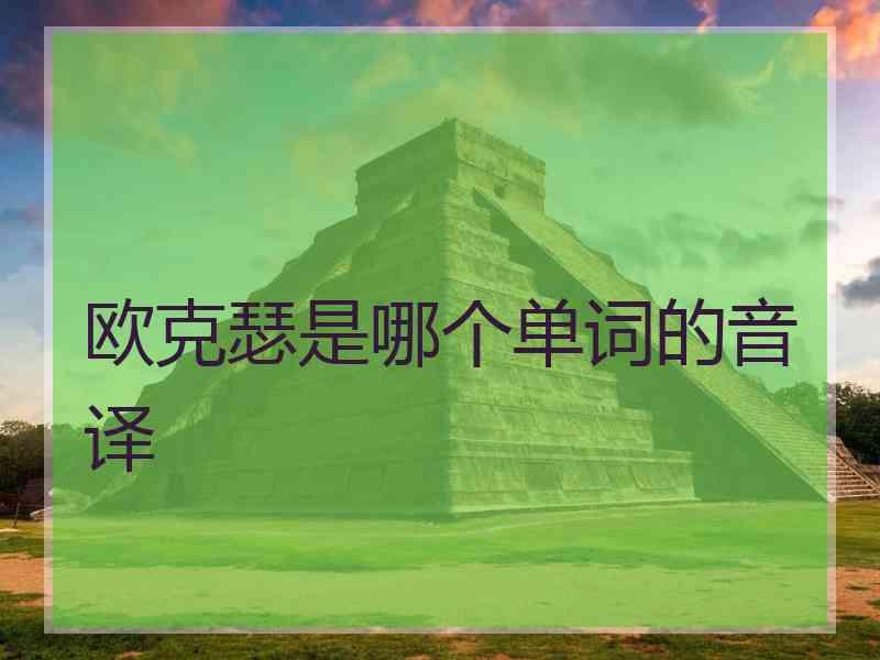 欧克瑟是哪个单词的音译