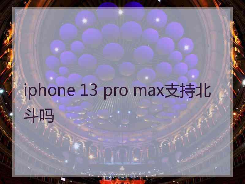 iphone 13 pro max支持北斗吗