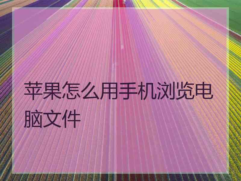 苹果怎么用手机浏览电脑文件