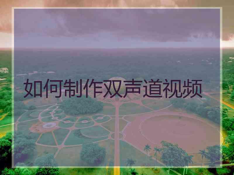 如何制作双声道视频