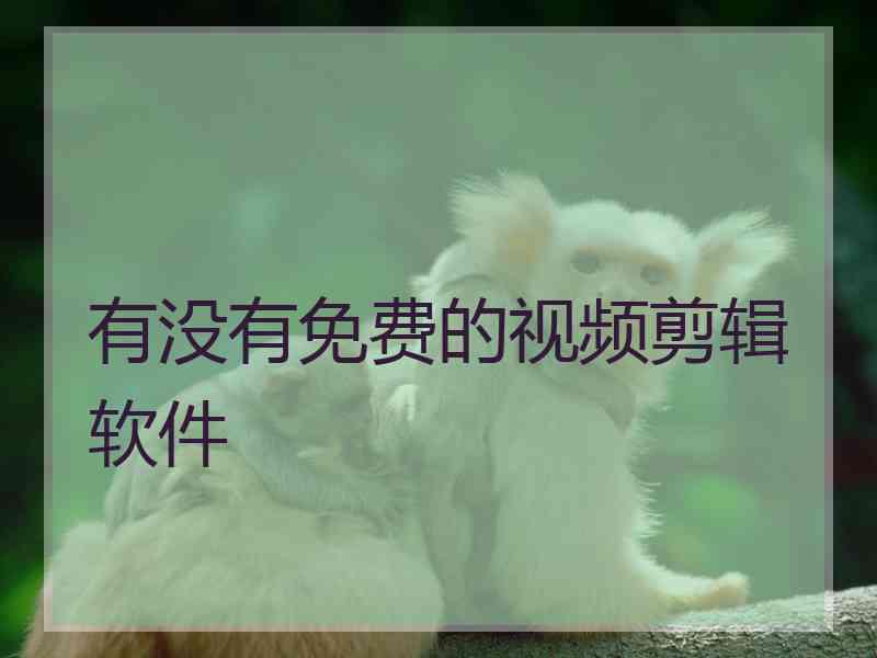 有没有免费的视频剪辑软件