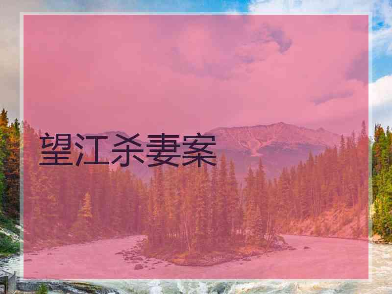 望江杀妻案