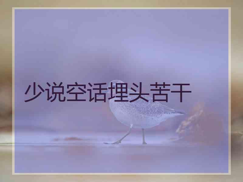 少说空话埋头苦干
