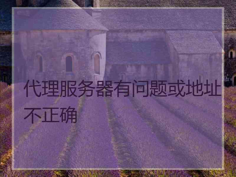 代理服务器有问题或地址不正确