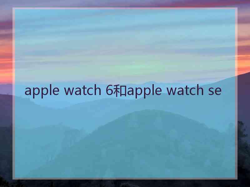 apple watch 6和apple watch se
