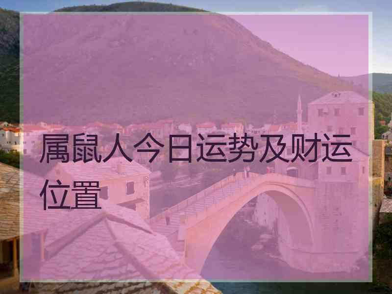 属鼠人今日运势及财运位置
