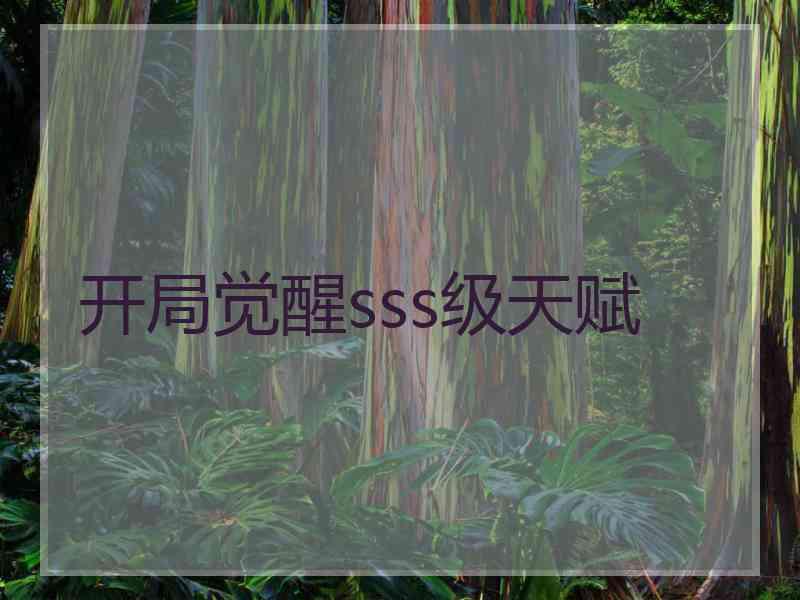 开局觉醒sss级天赋