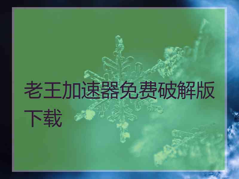老王加速器免费破解版下载
