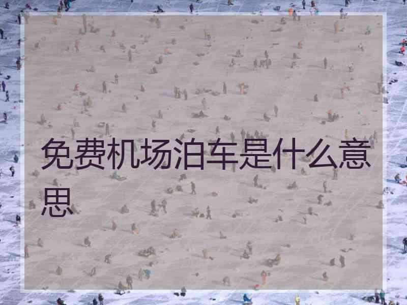 免费机场泊车是什么意思