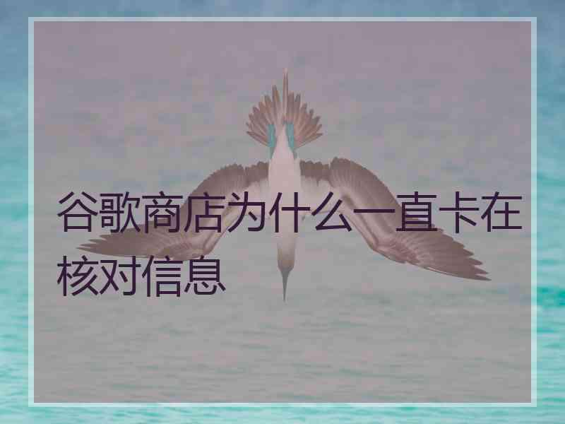 谷歌商店为什么一直卡在核对信息