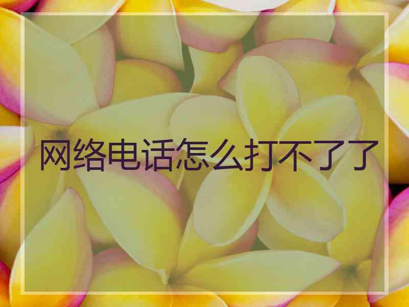 网络电话怎么打不了了