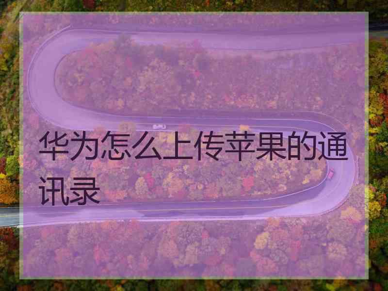 华为怎么上传苹果的通讯录