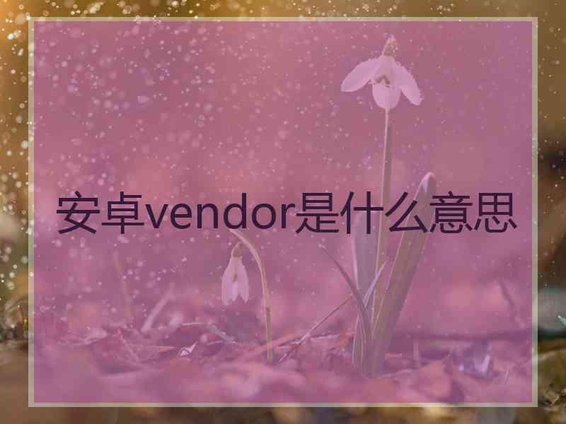 安卓vendor是什么意思