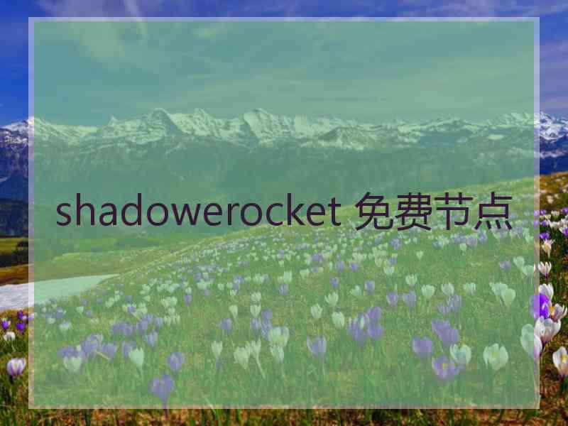 shadowerocket 免费节点