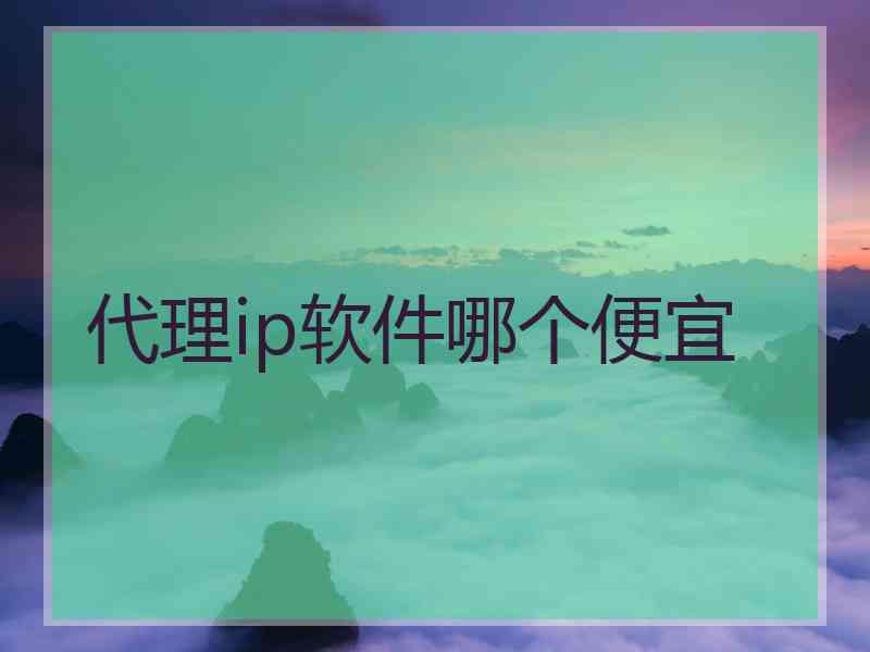 代理ip软件哪个便宜