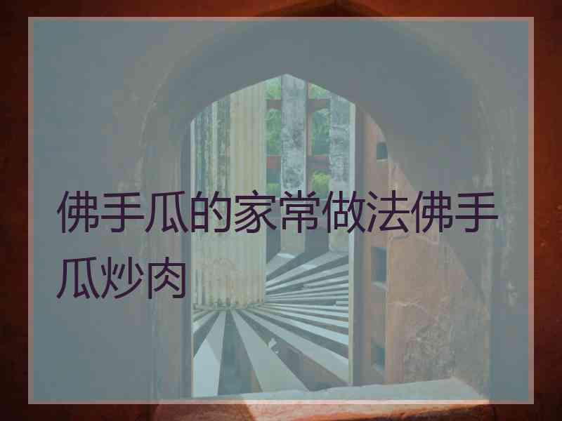佛手瓜的家常做法佛手瓜炒肉