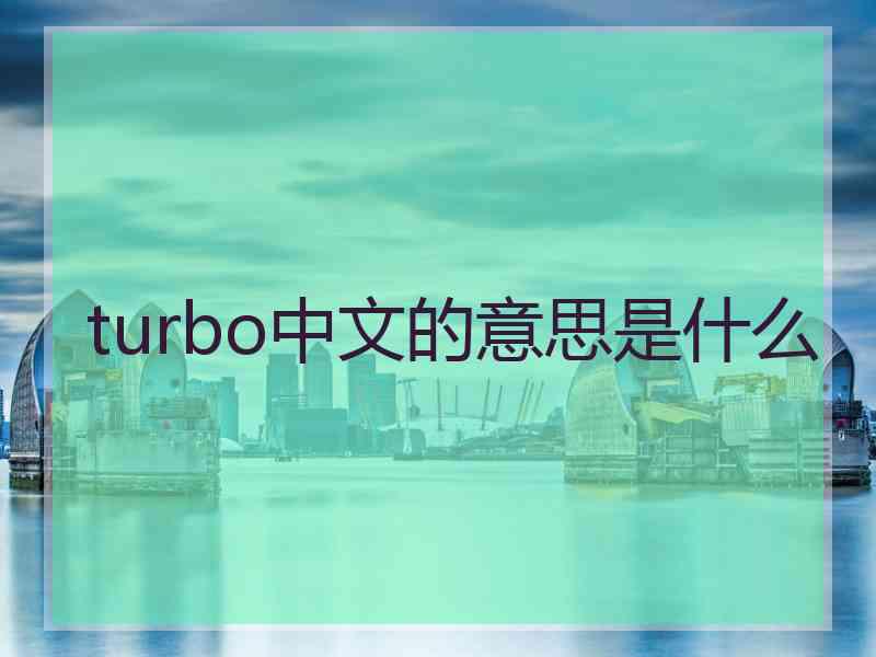 turbo中文的意思是什么