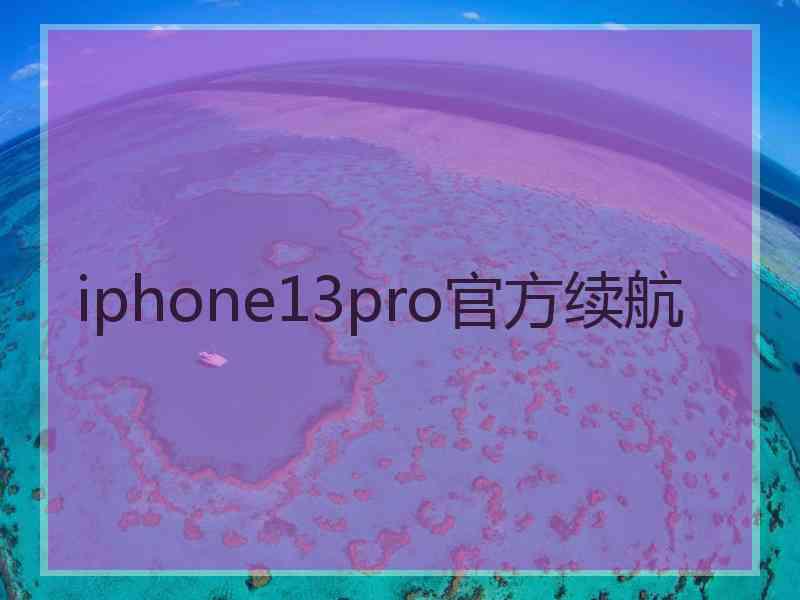 iphone13pro官方续航