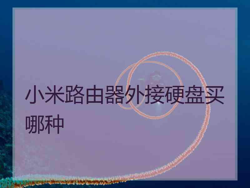 小米路由器外接硬盘买哪种