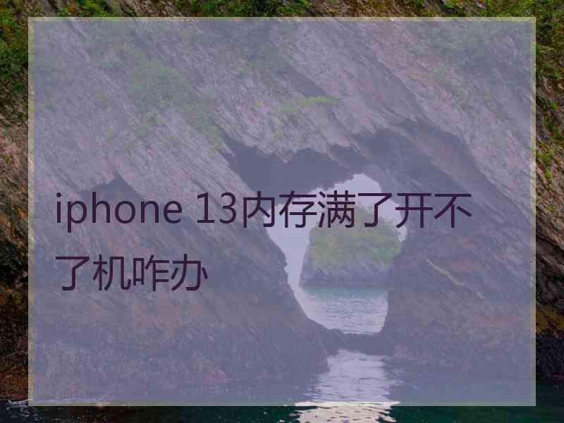 iphone 13内存满了开不了机咋办