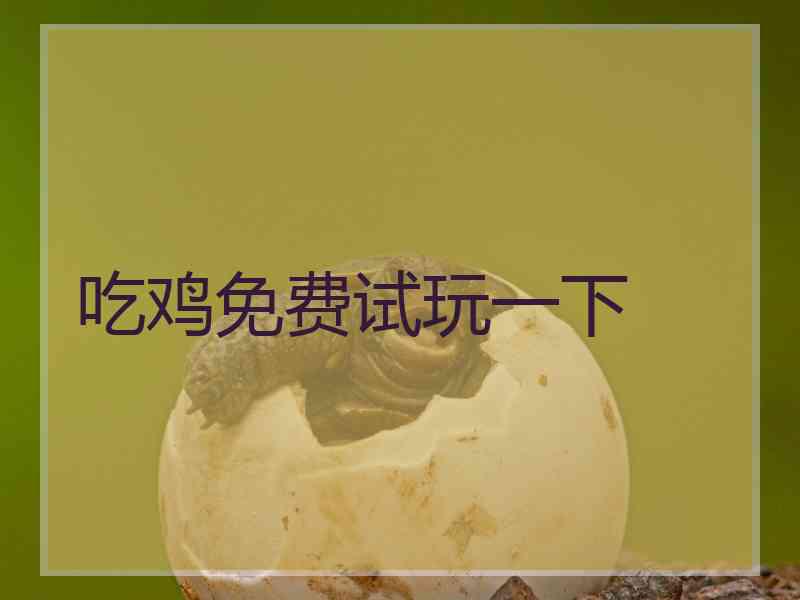 吃鸡免费试玩一下