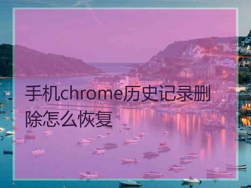 手机chrome历史记录删除怎么恢复