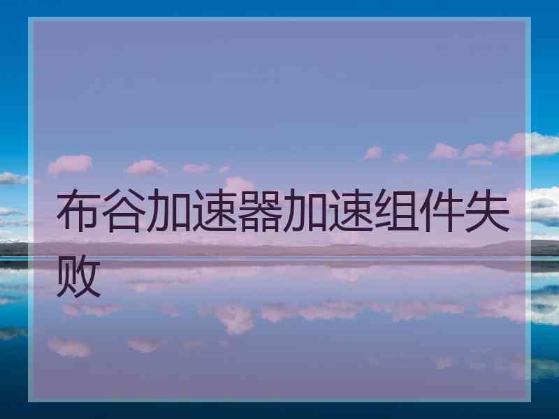 布谷加速器加速组件失败