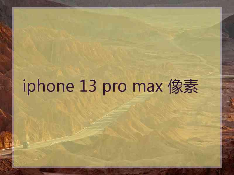 iphone 13 pro max 像素
