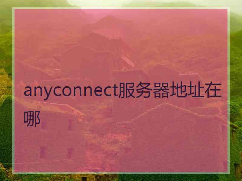anyconnect服务器地址在哪