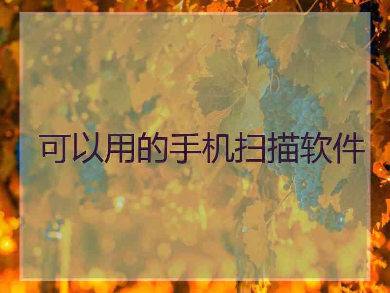 可以用的手机扫描软件