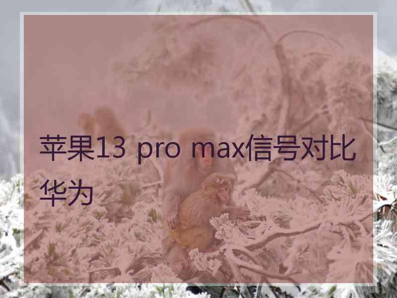 苹果13 pro max信号对比华为