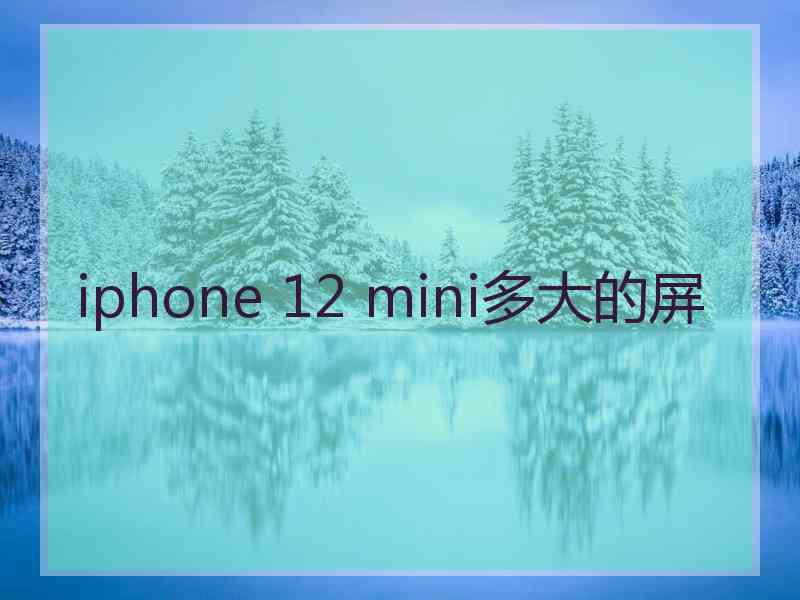 iphone 12 mini多大的屏