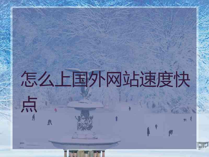 怎么上国外网站速度快点