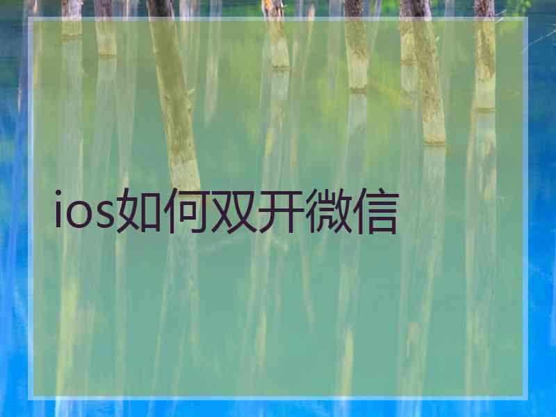 ios如何双开微信