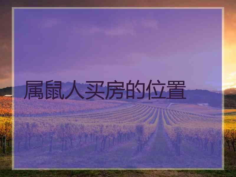属鼠人买房的位置