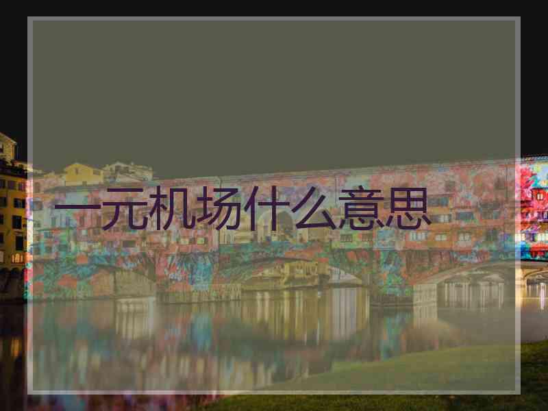一元机场什么意思
