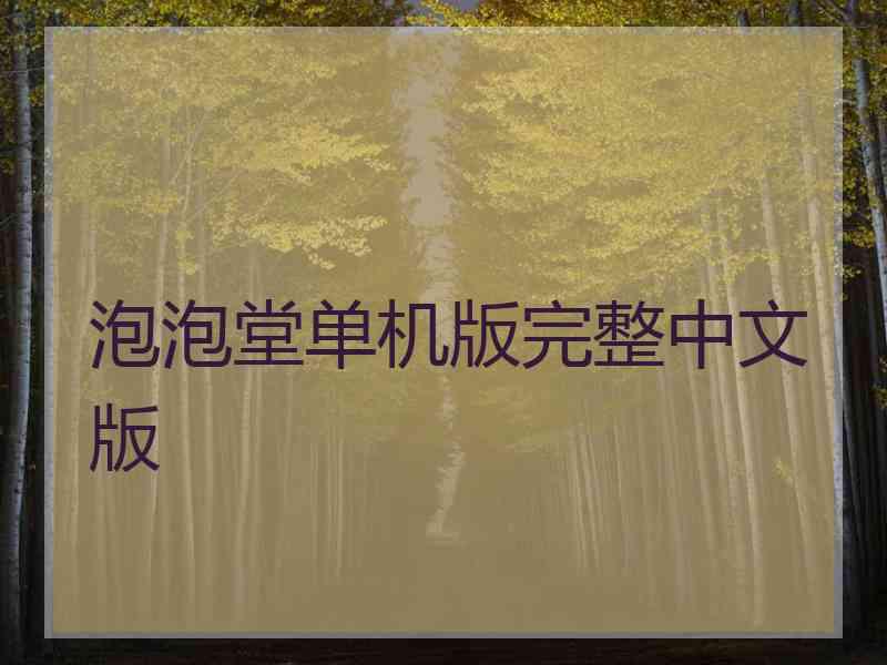 泡泡堂单机版完整中文版