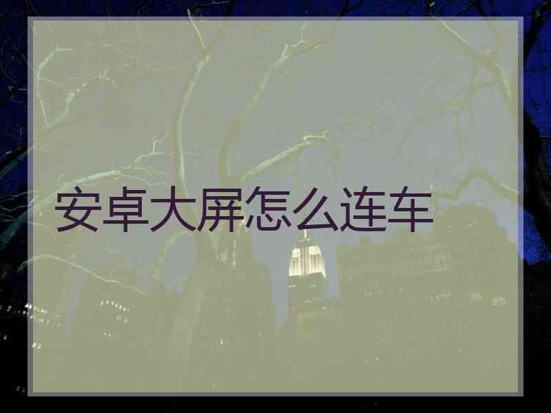安卓大屏怎么连车