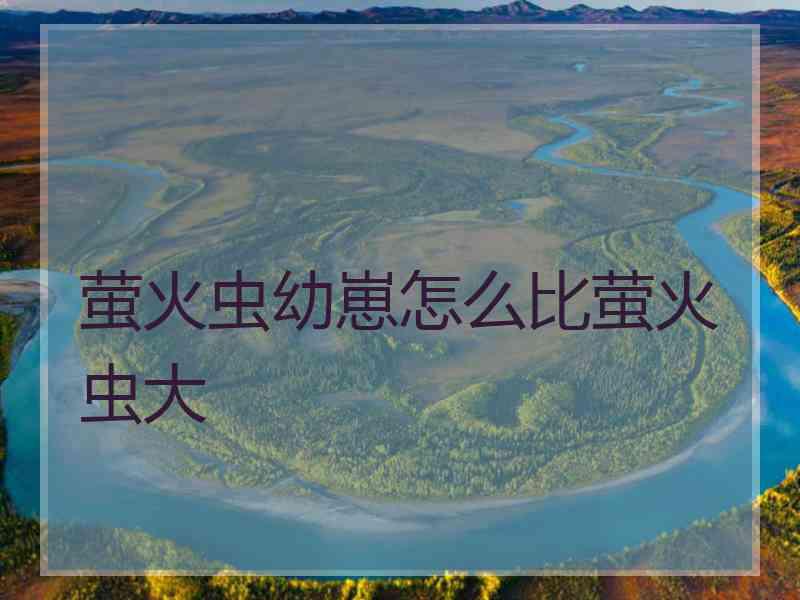 萤火虫幼崽怎么比萤火虫大