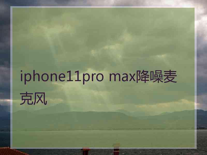 iphone11pro max降噪麦克风