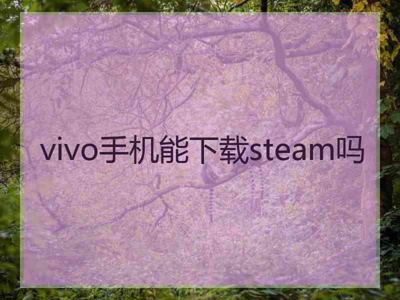vivo手机能下载steam吗