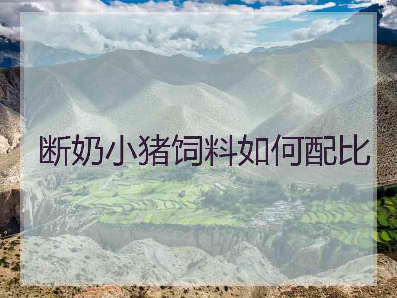 断奶小猪饲料如何配比